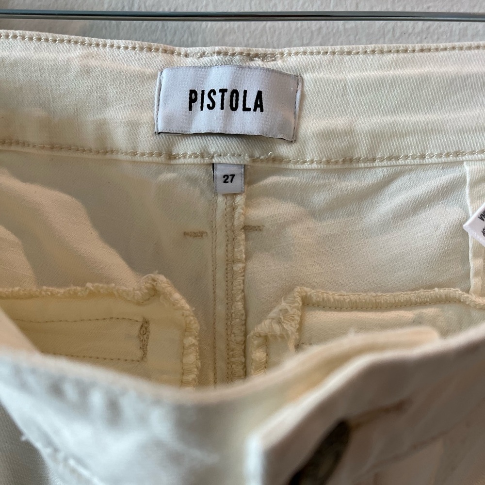 🆕 NWT-Pistola High Waisted Utility Pants - Off white cream color Size 27 Sku#58 - Picture 3 of 5